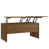 Coffee Table Brown Oak 102x50.5x46.5 cm Engineered Wood - Front View