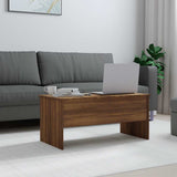Coffee Table Brown Oak 102x50.5x46.5 cm Engineered Wood - Side View