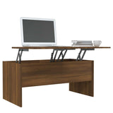 Coffee Table Brown Oak 102x50.5x46.5 cm Engineered Wood - Top-Down View