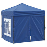 Folding Party Tent with Sidewalls Blue 2x2 m - Side View