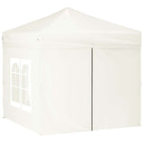 Folding Party Tent with Sidewalls Cream 2x2 m