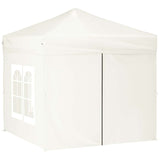 Folding Party Tent with Sidewalls Cream 2x2 m - Side View