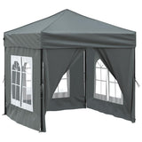 Folding Party Tent with Sidewalls Anthracite 2x2 m - Front View