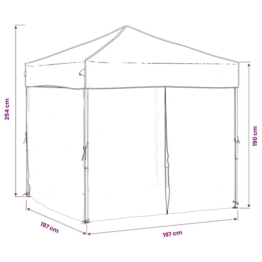 Folding Party Tent with Sidewalls Anthracite 2x2 m