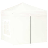 Folding Party Tent with Sidewalls White 2x2 m - Side View