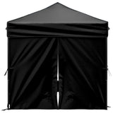 Folding Party Tent with Sidewalls Black 2x2 m - Top-Down View