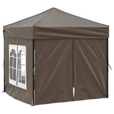 Folding Party Tent with Sidewalls Taupe 2x2 m - Side View