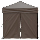 Folding Party Tent with Sidewalls Taupe 2x2 m