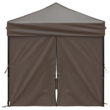 Folding Party Tent with Sidewalls Taupe 2x2 m - Top-Down View
