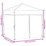 Folding Party Tent with Sidewalls Taupe 2x2 m - Extra Image
