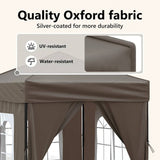 Folding Party Tent with Sidewalls Taupe 2x2 m - Extra Image