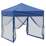 Folding Party Tent with Sidewalls Blue 2x2 m - Side View