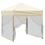 Folding Party Tent with Sidewalls Cream 2x2 m