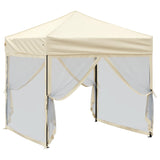 Folding Party Tent with Sidewalls Cream 2x2 m - Side View