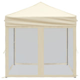 Folding Party Tent with Sidewalls Cream 2x2 m