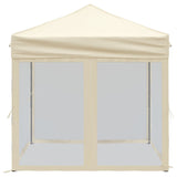 Folding Party Tent with Sidewalls Cream 2x2 m - Top-Down View