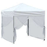 Folding Party Tent with Sidewalls White 2x2 m - Side View
