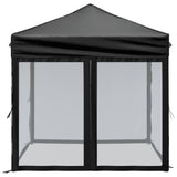 Folding Party Tent with Sidewalls Black 2x2 m - Top-Down View