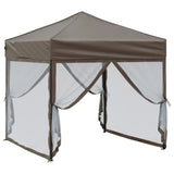 Folding Party Tent with Sidewalls Taupe 2x2 m - Side View