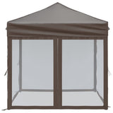 Folding Party Tent with Sidewalls Taupe 2x2 m - Top-Down View