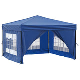 Folding Party Tent with Sidewalls Blue 3x3 m - Side View
