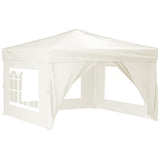 Folding Party Tent with Sidewalls Cream 3x3 m - Front View
