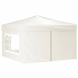 Folding Party Tent with Sidewalls Cream 3x3 m - Side View