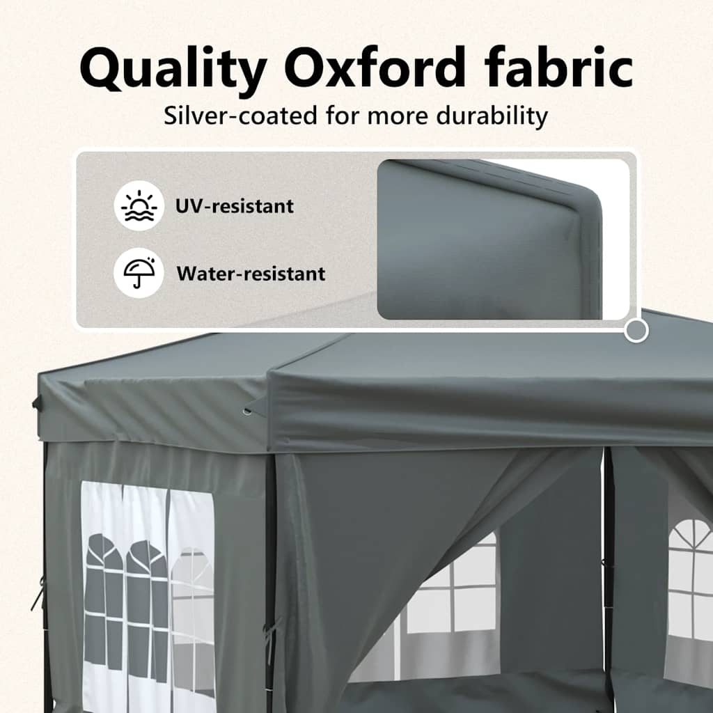 Folding Party Tent with Sidewalls Anthracite 3x3 m
