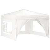 Folding Party Tent with Sidewalls White 3x3 m - Front View