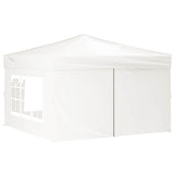 Folding Party Tent with Sidewalls White 3x3 m - Side View