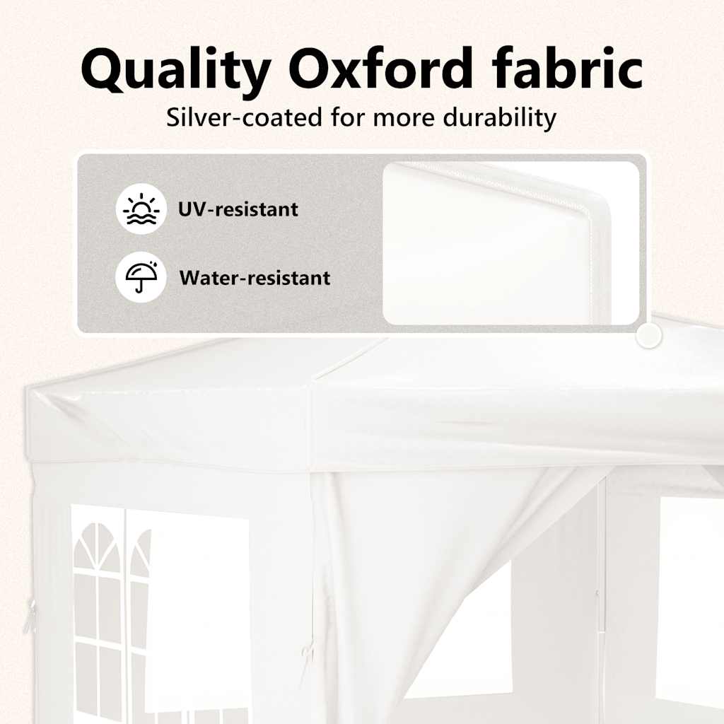 Folding Party Tent with Sidewalls White 3x3 m