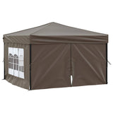 Folding Party Tent with Sidewalls Taupe 3x3 m - Front View