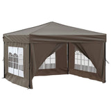 Folding Party Tent with Sidewalls Taupe 3x3 m - Side View