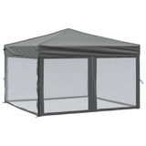Folding Party Tent with Sidewalls Anthracite 3x3 m - Front View