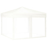 Folding Party Tent with Sidewalls White 3x3 m - Front View