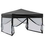Folding Party Tent with Sidewalls Black 3x3 m - Side View