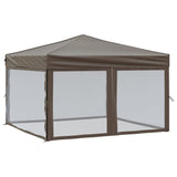 Folding Party Tent with Sidewalls Taupe 3x3 m - Front View