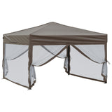 Folding Party Tent with Sidewalls Taupe 3x3 m - Side View