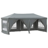 Folding Party Tent with Sidewalls Anthracite 3x6 m - Front View