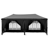 Folding Party Tent with Sidewalls Black 3x6 m - Side View