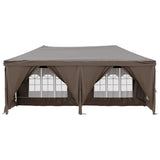 Folding Party Tent with Sidewalls Taupe 3x6 m - Side View