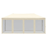 Folding Party Tent with Sidewalls Cream 3x6 m - Side View