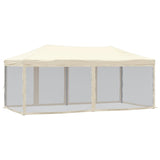 Folding Party Tent with Sidewalls Cream 3x6 m - 45-Degree Angle