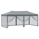 Folding Party Tent with Sidewalls Anthracite 3x6 m - Rear View
