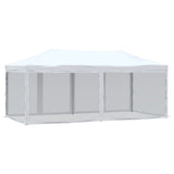 Folding Party Tent with Sidewalls White 3x6 m - 45-Degree Angle