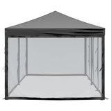 Folding Party Tent with Sidewalls Black 3x6 m - Top-Down View