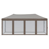 Folding Party Tent with Sidewalls Taupe 3x6 m - Side View