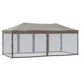 Folding Party Tent with Sidewalls Taupe 3x6 m - 45-Degree Angle