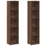 CD Cabinets 2 pcs Brown Oak 21x16x93.5 cm Engineered Wood - Front View