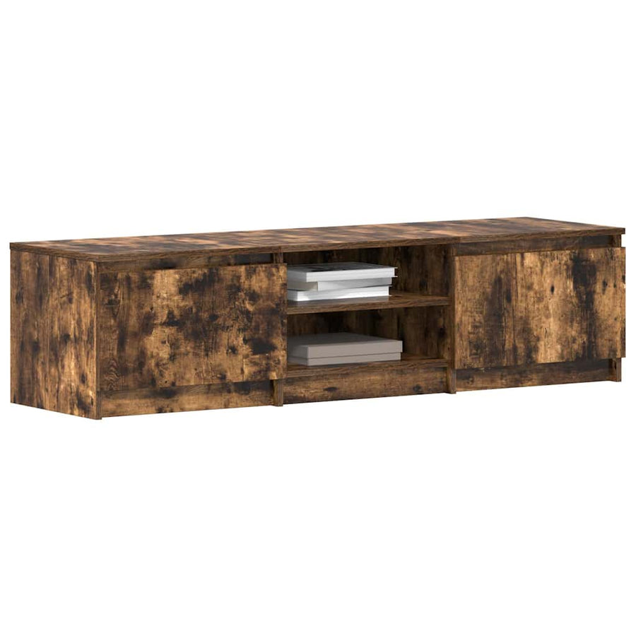 TV Cabinet Smoked Oak 140x40x35.5 cm Engineered Wood